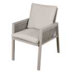 Dellonda Fusion Garden/Patio Aluminium Dining Chair w/ Armrests, Set of 4, Light Grey - DG50