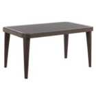 Dellonda Outdoor Dining Table, Weather Resistant, Glass Top, 90x150cm (W x H) - Wenge - DG206