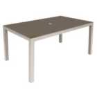 Dellonda Fusion Aluminium Garden Dining Table w/ Tempered Glass & Parasol Hole, Light Grey - DG51