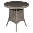 Dellonda Chester Rattan Wicker Outdoor Bistro Table w/ Tempered Glass Top, Brown - DG65