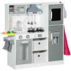 Aiyaplay Toy Kitchen Playset With Lights, Sounds, Apron, Chef Hat - White