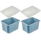 Keeeper Blue Turn Around Stacking Box 30 Litre With Lid - Set Of 2