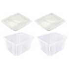 Keeeper Set Of 2 Storage Box 24 Litre With Lid Turn Around Stacking System
