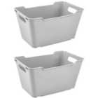 Keeeper Storage Box 6L Textured Surface Grey - Set Of 2