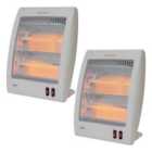 Igenix 800W Quartz Heater White 2 Pack