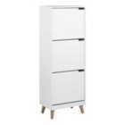 Furniture To Go Mitra Shoe Cabinet 3 Flip Down Doors In White