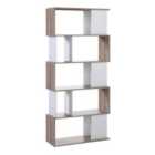 Furniture To Go Maze Open Bookcase 4 Shelves In Jackson Hickory Oak And White