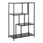 Furniture To Go Seaford Black Metal Asymmetrical Bookcase With 3 Black Shelves