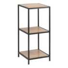 Furniture To Go Seaford Narrow Black Metal Bookcase With 2 Oak Shelves