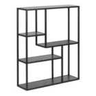 Furniture To Go Seaford Black Metal Wall Shelf With 3 Additional Black Shelves