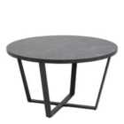 Furniture To Go Amble Round Coffee Table With Black Marble Effect Top