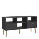 Furniture To Go Cumbria Tv Unit 2 Drawers Dark Grey