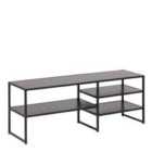 Furniture To Go Seaford Black Metal Open Tv Unit With 3 Black Shelves