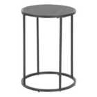 Furniture To Go Seaford Black Metal Small Round Side Table With Black Top
