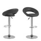 Furniture To Go Plump Black Swivel Bar Stool With Open Back