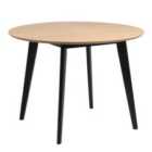 Furniture To Go Roxby Round Dining Table In Oak & Black