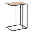Furniture To Go Seaford Black Metal Side Table With Oak Top