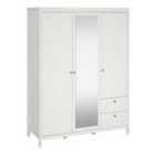 Furniture To Go Madrid Wardrobe With 2 Doors + 1 Mirror Door + 2 Drawers White