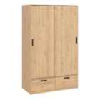 Furniture To Go Line Wardrobe With 2 Doors + 2 Drawers In Jackson Hickory Oak