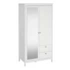 Furniture To Go Madrid Wardrobe With 1 Door + 1 Mirror Door + 2 Drawers White