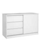 Furniture To Go Naia Storage Unit With 1 Sliding Door And 3 Drawers In White High Gloss