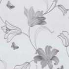 Muriva Amelia Floral Silver & Gun Metal Wallpaper 10m x 53cm
