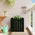 vidaXL Planter w/ Fence Design Black 60x60x60cm Solid Pine