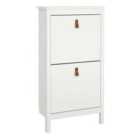 Furniture To Go Barcelona Shoe Cabinet 2 Flap Door White