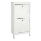 Furniture To Go Madrid Shoe Cabinet 2 Flap Door White