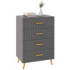 HOMCOM Bedroom Chest Of Drawers, 4-drawer Dresser w/ Aluminium Legs