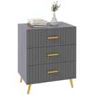 HOMCOM Bedroom Chest Of Drawers, 3-drawer Dresser w/ Aluminium Legs