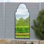 MirrorOutlet Arcus - Black Framed Arched Leaner/Wall Outdoor Garden Mirror 79'' x 33'' (200 x 85cm)