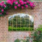 MirrorOutlet Arcus - Gold Framed Arched Wall Outdoor Garden Mirror 43'' x 29'' (110cm x 75cm)