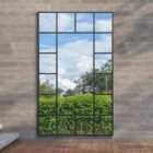 MirrorOutlet Genestra - Black Modern Wall & Leaner Outdoor Garden Mirror 71''x 43'' 180 x 110cm