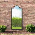 MirrorOutlet Genestra - Black Contemporary Wall & Leaner Outdoor Garden Mirror 67''x 29'' 170 x 75cm