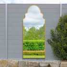MirrorOutlet Arcus - Gold Framed Arched Leaner/Wall Outdoor Garden Mirror 79'' x 33'' (200 x 85cm)