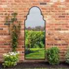 MirrorOutlet Arcus - Black Framed Arched Leaner/Wall Outdoor Garden Mirror 71'' x 28'' (180 x 70cm)