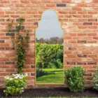MirrorOutlet Arcus - Gold Framed Arched Leaner/Wall Outdoor Garden Mirror 71'' x 28'' (180 x 70cm)