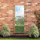 MirrorOutlet Genestra - Gold Modern Wall & Leaner Outdoor Garden Mirror 71''x 31'' 180 x 80cm