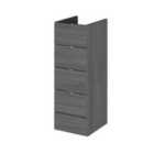 Hudson Reed Fusion 300Mm Drawer Unit - Grey Woodgrain
