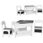 HOMCOM 3pcs Kids Table And Chair Set For Nursery, Playroom, Classroom, Grey
