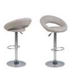 Furniture To Go Plump Light Grey Swivel Bar Stool With Open Back