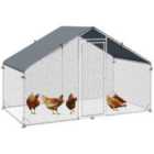 PawHut Walk In Large Galvanised Chicken Coop w/ Cover