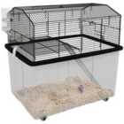 PawHut Hamster Cage, Two-tier Gerbil Cage W/ Deep Bottom