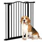 PawHut 74-87cm Adjustable Metal Pet Gate - Black