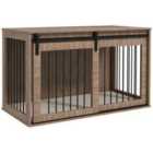 PawHut Dog Crate Furniture w/ Cushion for Large Dogs- Brown