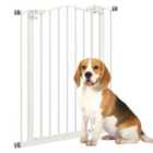 PawHut 74-80cm Adjustable Metal Pet Gate - White