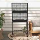 PawHut Two-Tier Bird Cage on Wheels w/ Stand