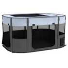 PawHut Portable Dog Pen for Puppies, Kittens, L - Grey