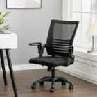 Living and Home Black Mesh Back Ergonomic 360 Degree Swivel Office Chair With Folding Armrests